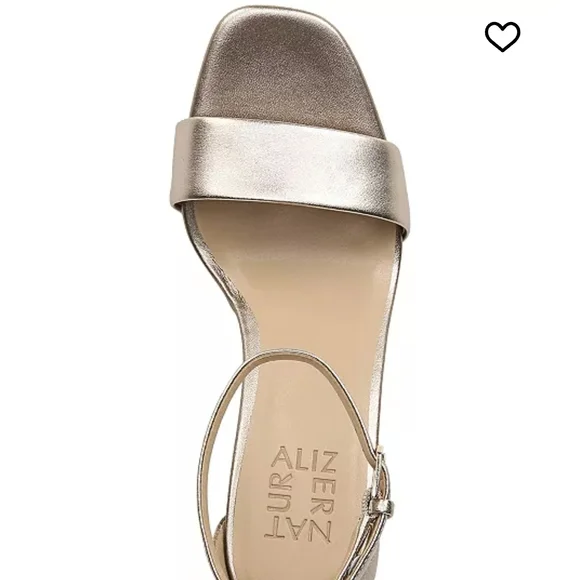 Naturalizer Women's Joy Square Toe Ankle Strap Dress Sandals In LIGHT BRONZE - Picture 2 of 13